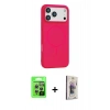 MARSİLYAN™- iPhone 17 Pro Kılıf Yankı Form Serisi - Siyah Bilvis 3D Cam Ekran Koruyucu + Raze Metal Kamera Lens - GS