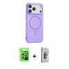 MARSİLYAN™- iPhone 17 Pro Kılıf Yankı Form Serisi - Siyah Bilvis 3D Cam Ekran Koruyucu + Raze Metal Kamera Lens - GS