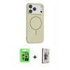MARSİLYAN™- iPhone 17 Pro Kılıf Yankı Form Serisi - Siyah Bilvis 3D Cam Ekran Koruyucu + Raze Metal Kamera Lens - GS