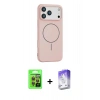 MARSİLYAN™- iPhone 17 Pro Kılıf Yankı Form Serisi - Siyah Bilvis 5in1 3D Magic Cam Ekran Koruyucu + Raze Metal Kamera Lens - TU