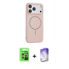MARSİLYAN™- iPhone 17 Pro Kılıf Yankı Form Serisi - Siyah Bilvis 5in1 3D Magic Cam Ekran Koruyucu + Raze Metal Kamera Lens - GS