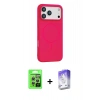 MARSİLYAN™- iPhone 17 Pro Kılıf Yankı Form Serisi - Siyah Bilvis 5in1 3D Magic Cam Ekran Koruyucu + Raze Metal Kamera Lens - GS