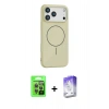 MARSİLYAN™- iPhone 17 Pro Kılıf Yankı Form Serisi - Siyah Bilvis 5in1 3D Magic Cam Ekran Koruyucu + Raze Metal Kamera Lens - GI
