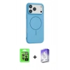 MARSİLYAN™- iPhone 17 Pro Kılıf Yankı Form Serisi - Siyah Bilvis 5in1 3D Magic Cam Ekran Koruyucu + Raze Metal Kamera Lens - GI