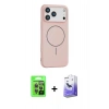 MARSİLYAN™- iPhone 17 Pro Kılıf Yankı Form Serisi - Siyah Bilvis 5in1 5D Magic Hayalet Cam Ekran Koruyucu + Raze Metal Kamera Lens - GI