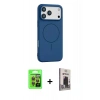 MARSİLYAN™- iPhone 17 Pro Kılıf Yankı Form Serisi - Siyah Bilvis Hayalet Cam Ekran Koruyucu + Raze Metal Kamera Lens - TU