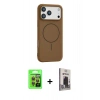 MARSİLYAN™- iPhone 17 Pro Kılıf Yankı Form Serisi - Siyah Bilvis Hayalet Cam Ekran Koruyucu + Raze Metal Kamera Lens - TU