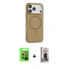 MARSİLYAN™- iPhone 17 Pro Kılıf Yankı Form Serisi - Siyah Bilvis Hayalet Cam Ekran Koruyucu + Raze Metal Kamera Lens - TU