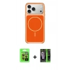MARSİLYAN™- iPhone 17 Pro Kılıf Yankı Minimal Serisi - Şeffaf 360 Full Body Arka Koruyucu + Raze Metal Kamera Lens - TU