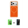 MARSİLYAN™- iPhone 17 Pro Kılıf Yankı Minimal Serisi - Siyah 3D Antistatik Hayalet Cam Ekran Koruyucu + Raze Metal Kamera Lens - GI