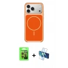 MARSİLYAN™- iPhone 17 Pro Kılıf Yankı Minimal Serisi - Siyah 3D Antistatik Seramik Nano Ekran Koruyucu + Raze Metal Kamera Lens - TU