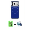 MARSİLYAN™- iPhone 17 Pro Kılıf Yankı Minimal Serisi - Siyah 3D Antistatik Seramik Nano Ekran Koruyucu + Raze Metal Kamera Lens - GS