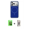 MARSİLYAN™- iPhone 17 Pro Kılıf Yankı Minimal Serisi - Siyah Bilvis 3D Cam Ekran Koruyucu + Raze Metal Kamera Lens - GI