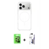MARSİLYAN™- iPhone 17 Pro Kılıf Yankı Minimal Serisi - Siyah Bilvis 3X AR Hayalet Cam Ekran Koruyucu + Raze Metal Kamera Lens - GS