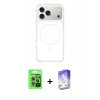 MARSİLYAN™- iPhone 17 Pro Kılıf Yankı Minimal Serisi - Siyah Bilvis 5in1 3D Magic Cam Ekran Koruyucu + Raze Metal Kamera Lens - GI