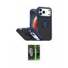 MARSİLYAN™- iPhone 17 Pro Kılıf Yörünge Çizgi - Siyah 360 Mat Full Body Arka Koruyucu