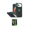 MARSİLYAN™- iPhone 17 Pro Kılıf Yörünge Çizgi - Siyah 360 Mat Full Body Arka Koruyucu