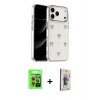 MARSİLYAN™- iPhone 17 Pro Kılıf Yörünge Form - Siyah Bilvis 3D Cam Ekran Koruyucu + Raze Metal Kamera Lens - TU