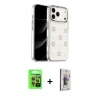 MARSİLYAN™- iPhone 17 Pro Kılıf Yörünge Form - Siyah Bilvis 3D Cam Ekran Koruyucu + Raze Metal Kamera Lens - TU