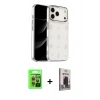MARSİLYAN™- iPhone 17 Pro Kılıf Yörünge Form - Siyah Bilvis Hayalet Cam Ekran Koruyucu + Raze Metal Kamera Lens - TU