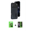 MARSİLYAN™- iPhone 17 Pro Kılıf Yörünge Işık Serisi - Siyah 360 Mat Full Body Arka Koruyucu + Raze Metal Kamera Lens - GS
