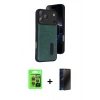MARSİLYAN™- iPhone 17 Pro Kılıf Yörünge Işık Serisi - Siyah 3D Antistatik Hayalet Cam Ekran Koruyucu + Raze Metal Kamera Lens - TU