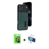 MARSİLYAN™- iPhone 17 Pro Kılıf Yörünge Işık Serisi - Siyah 3D Antistatik Seramik Nano Ekran Koruyucu + Raze Metal Kamera Lens - TU