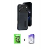 MARSİLYAN™- iPhone 17 Pro Kılıf Yörünge Işık Serisi - Siyah Bilvis 5in1 3D Magic Cam Ekran Koruyucu + Raze Metal Kamera Lens - GS