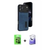 MARSİLYAN™- iPhone 17 Pro Kılıf Yörünge Işık Serisi - Siyah Bilvis 5in1 5D Magic Hayalet Cam Ekran Koruyucu + Raze Metal Kamera Lens - GI
