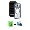 MARSİLYAN™- iPhone 17 Pro Kılıf Zirve Doku Prime - Siyah 3D Antistatik Seramik Nano Ekran Koruyucu + Raze Metal Kamera Lens - TU