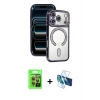 MARSİLYAN™- iPhone 17 Pro Kılıf Zirve Doku Prime - Siyah 3D Antistatik Seramik Nano Ekran Koruyucu + Raze Metal Kamera Lens - TU