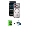 MARSİLYAN™- iPhone 17 Pro Kılıf Zirve Doku Prime - Siyah 3D Antistatik Seramik Nano Ekran Koruyucu + Raze Metal Kamera Lens - TU