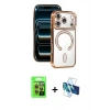 MARSİLYAN™- iPhone 17 Pro Kılıf Zirve Doku Prime - Siyah 3D Antistatik Seramik Nano Ekran Koruyucu + Raze Metal Kamera Lens - TU