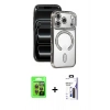 MARSİLYAN™- iPhone 17 Pro Kılıf Zirve Doku Prime - Siyah Bilvis 3X AR Hayalet Cam Ekran Koruyucu + Raze Metal Kamera Lens - TU