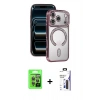 MARSİLYAN™- iPhone 17 Pro Kılıf Zirve Doku Prime - Siyah Bilvis 3X AR Hayalet Cam Ekran Koruyucu + Raze Metal Kamera Lens - GI