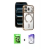 MARSİLYAN™- iPhone 17 Pro Kılıf Zirve Doku Prime - Siyah Bilvis 5in1 3D Magic Cam Ekran Koruyucu + Raze Metal Kamera Lens - GS