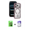 MARSİLYAN™- iPhone 17 Pro Kılıf Zirve Doku Prime - Siyah Bilvis 5in1 3D Magic Cam Ekran Koruyucu + Raze Metal Kamera Lens - GS