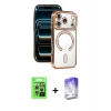 MARSİLYAN™- iPhone 17 Pro Kılıf Zirve Doku Prime - Siyah Bilvis 5in1 3D Magic Cam Ekran Koruyucu + Raze Metal Kamera Lens - GS