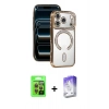 MARSİLYAN™- iPhone 17 Pro Kılıf Zirve Doku Prime - Siyah Bilvis 5in1 3D Magic Cam Ekran Koruyucu + Raze Metal Kamera Lens - TU