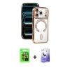 MARSİLYAN™- iPhone 17 Pro Kılıf Zirve Doku Prime - Siyah Bilvis 5in1 5D Magic Hayalet Cam Ekran Koruyucu + Raze Metal Kamera Lens - TU
