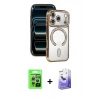 MARSİLYAN™- iPhone 17 Pro Kılıf Zirve Doku Prime - Siyah Bilvis 5in1 5D Magic Hayalet Cam Ekran Koruyucu + Raze Metal Kamera Lens - GS