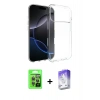 MARSİLYAN™- iPhone 17 Pro Kılıf Zirve Doku - Siyah Bilvis 5in1 3D Magic Cam Ekran Koruyucu + Raze Metal Kamera Lens - GI