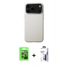 MARSİLYAN™- iPhone 17 Pro Kılıf Zirve Modern Prime - Siyah Bilvis 3X AR Hayalet Cam Ekran Koruyucu + Raze Metal Kamera Lens - GI