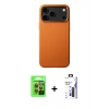 MARSİLYAN™- iPhone 17 Pro Kılıf Zirve Modern Prime - Siyah Bilvis 3X AR Hayalet Cam Ekran Koruyucu + Raze Metal Kamera Lens - TU