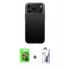 MARSİLYAN™- iPhone 17 Pro Kılıf Zirve Modern Prime - Siyah Bilvis 3X AR Hayalet Cam Ekran Koruyucu + Raze Metal Kamera Lens - TU