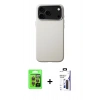 MARSİLYAN™- iPhone 17 Pro Kılıf Zirve Modern Prime - Siyah Bilvis 3X AR Hayalet Cam Ekran Koruyucu + Raze Metal Kamera Lens - TU