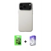 MARSİLYAN™- iPhone 17 Pro Kılıf Zirve Modern Prime - Siyah Bilvis 5in1 3D Magic Cam Ekran Koruyucu + Raze Metal Kamera Lens - GI