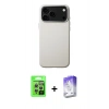 MARSİLYAN™- iPhone 17 Pro Kılıf Zirve Modern Prime - Siyah Bilvis 5in1 3D Magic Cam Ekran Koruyucu + Raze Metal Kamera Lens - GS