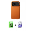 MARSİLYAN™- iPhone 17 Pro Kılıf Zirve Modern Prime - Siyah Bilvis 5in1 5D Magic Hayalet Cam Ekran Koruyucu + Raze Metal Kamera Lens - GS