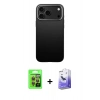 MARSİLYAN™- iPhone 17 Pro Kılıf Zirve Modern Prime - Siyah Bilvis 5in1 5D Magic Hayalet Cam Ekran Koruyucu + Raze Metal Kamera Lens - TU